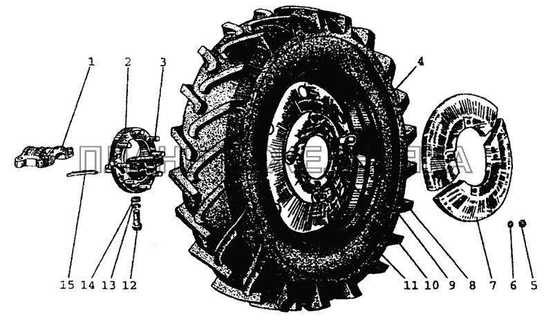 3104, 3107 Колеса задние. Ступицы задних колес МТЗ-80 (2002)